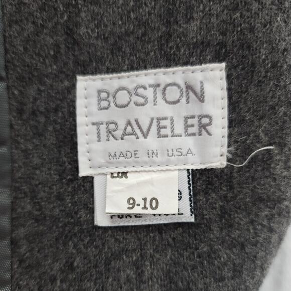 Vintage Boston Traveler Wool Single Button Blazer Size 9-10 Gray Preppy Office - Picture 3 of 8